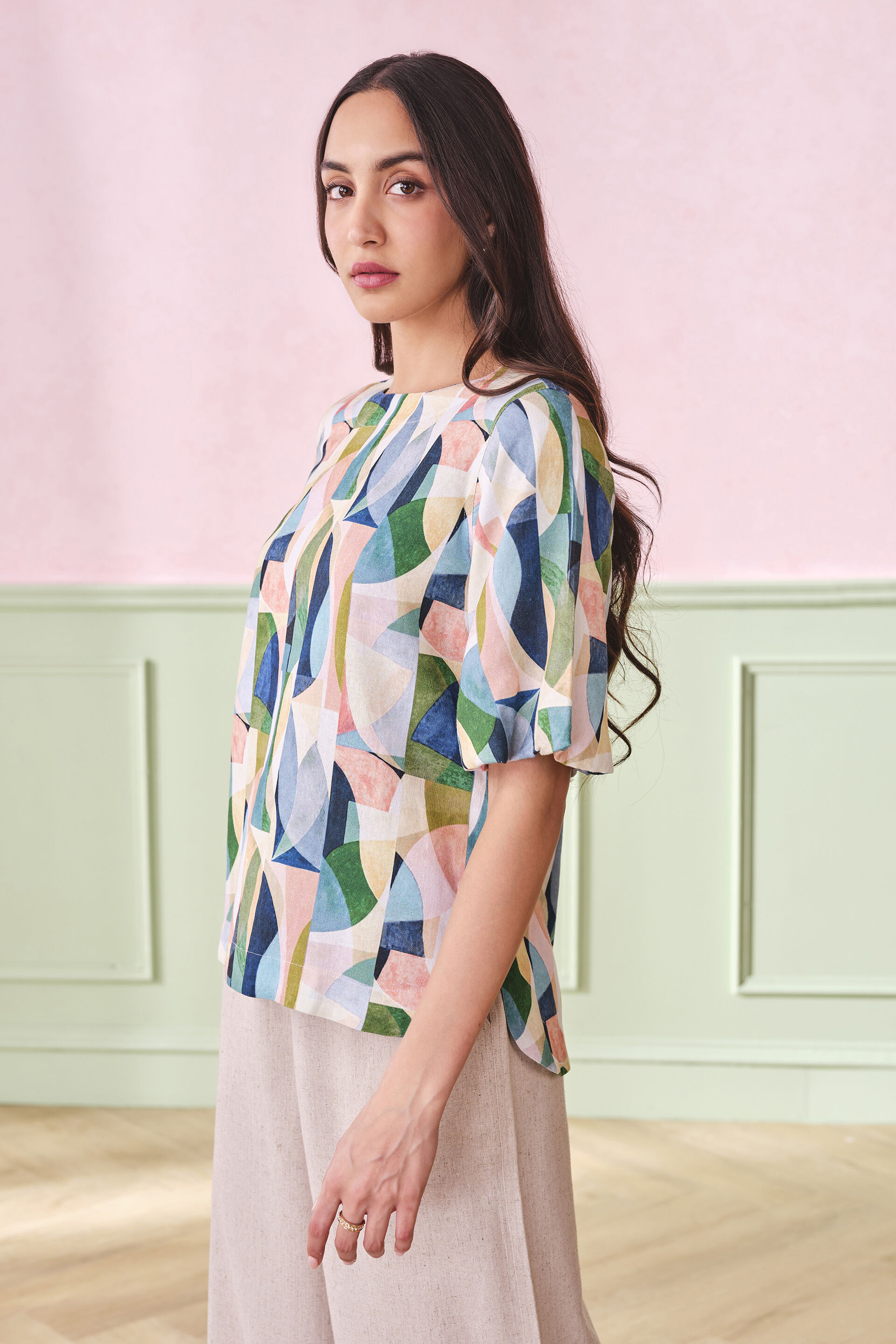 Geo Penchants Viscose Blend Top, Multi Color, image 5